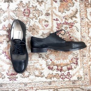 Vintage 90s Jones New York Sport Black Mesh & Leather Oxford Shoes 10